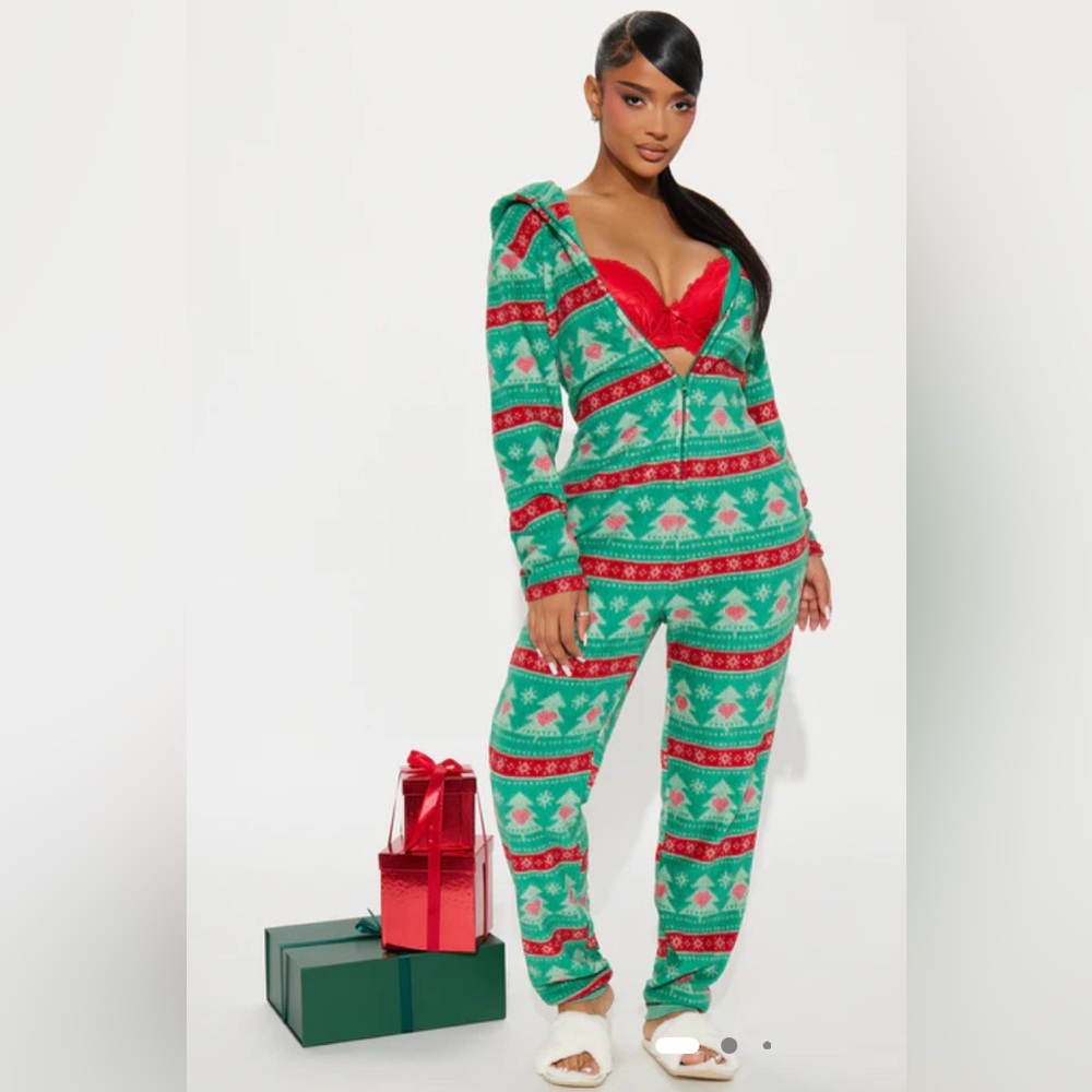NEW - Fashion Nova Holiday Pajama Onesie